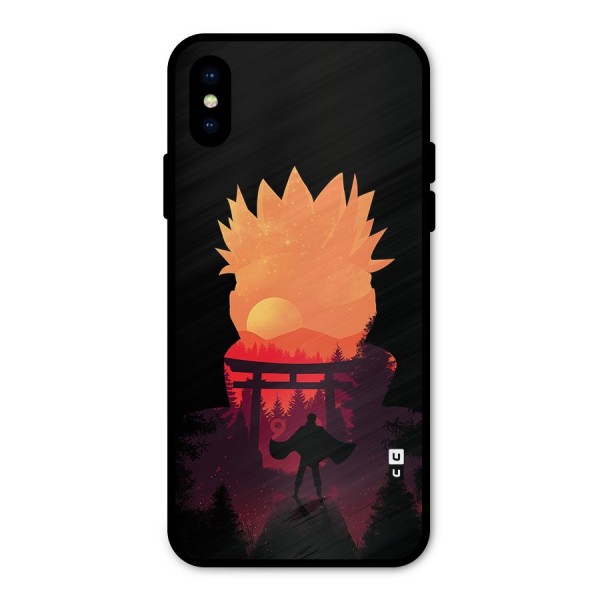 Naruto Anime Sunset Art Metal Back Case for iPhone X