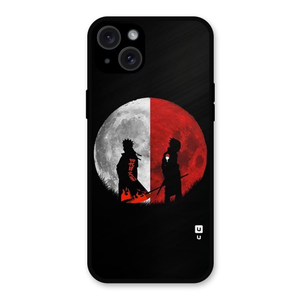Naruto Shadow Hokage Moon Metal Back Case for iPhone 15 Plus