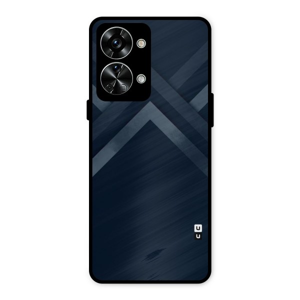Navy Blue Arrow Metal Back Case for OnePlus Nord 2T