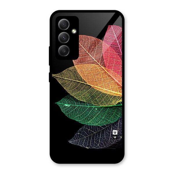 Net Leaf Color Design Glass Back Case for Galaxy A34
