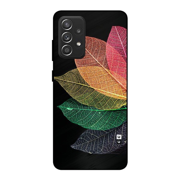 Net Leaf Color Design Metal Back Case for Galaxy A52s 5G