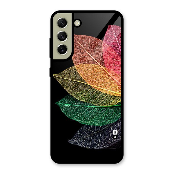 Net Leaf Color Design Metal Back Case for Galaxy S21 FE 5G (2023)