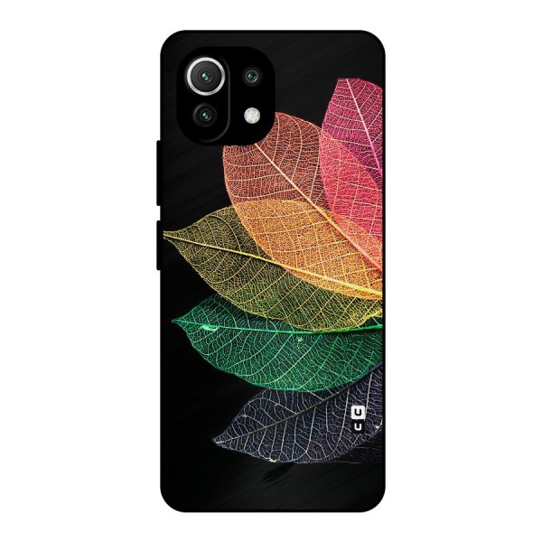 Net Leaf Color Design Metal Back Case for Mi 11 Lite NE 5G