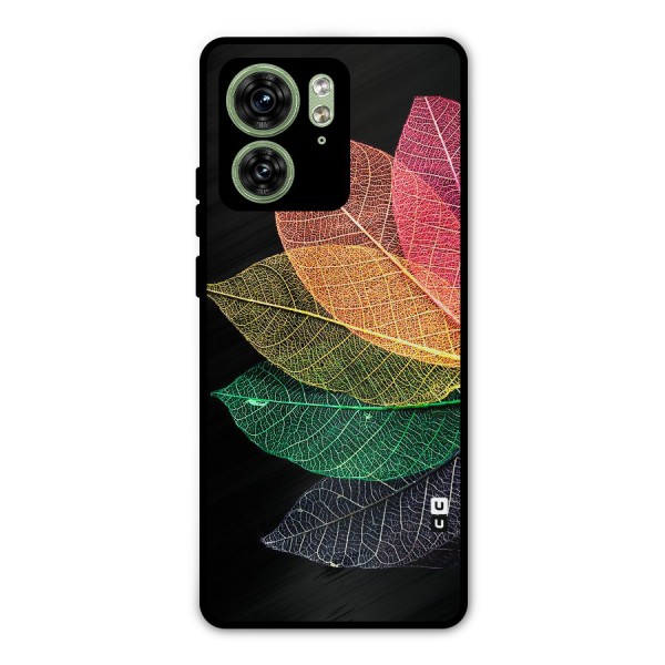 Net Leaf Color Design Metal Back Case for Motorola Edge 40 5G