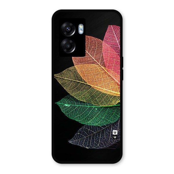 Net Leaf Color Design Metal Back Case for Oppo K10 (5G)