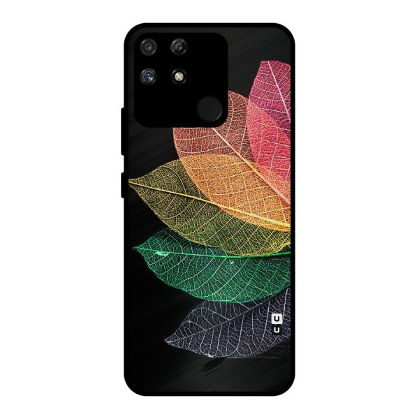 Net Leaf Color Design Metal Back Case for Realme Narzo 50A