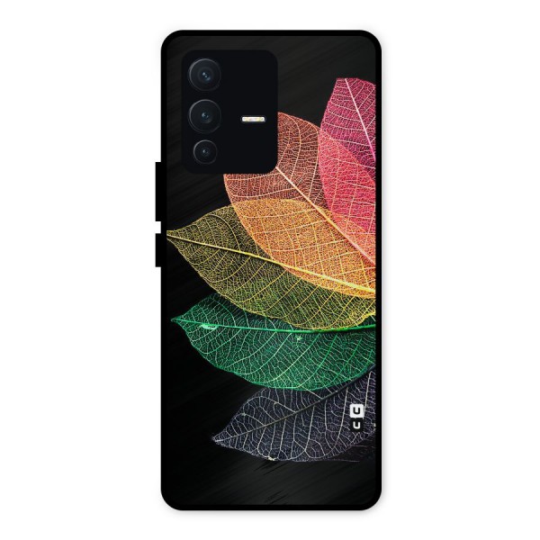 Net Leaf Color Design Metal Back Case for Vivo V23 5G