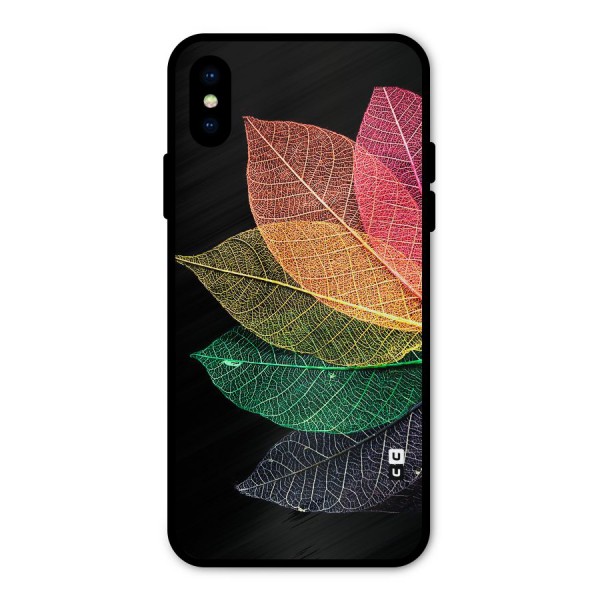 Net Leaf Color Design Metal Back Case for iPhone X