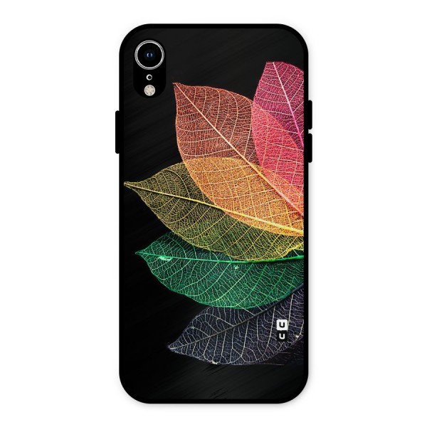 Net Leaf Color Design Metal Back Case for iPhone XR