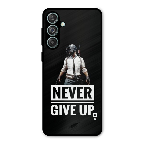 Never Giveup Metal Back Case for Galaxy M55 5G
