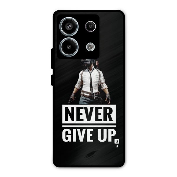 Never Giveup Metal Back Case for Redmi Note 13 Pro 5G