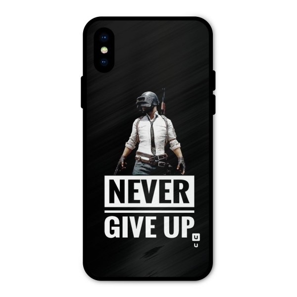 Never Giveup Metal Back Case for iPhone X