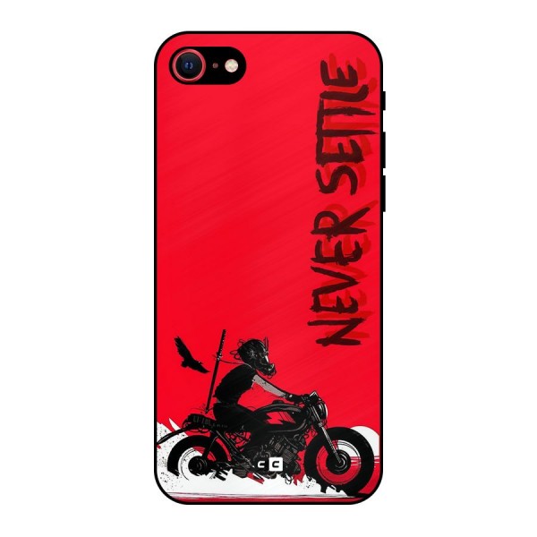 Never Settle Ride Metal Back Case for iPhone 8