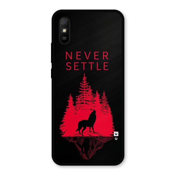 Never Settle Wolf Metal Back Case for Redmi 9i