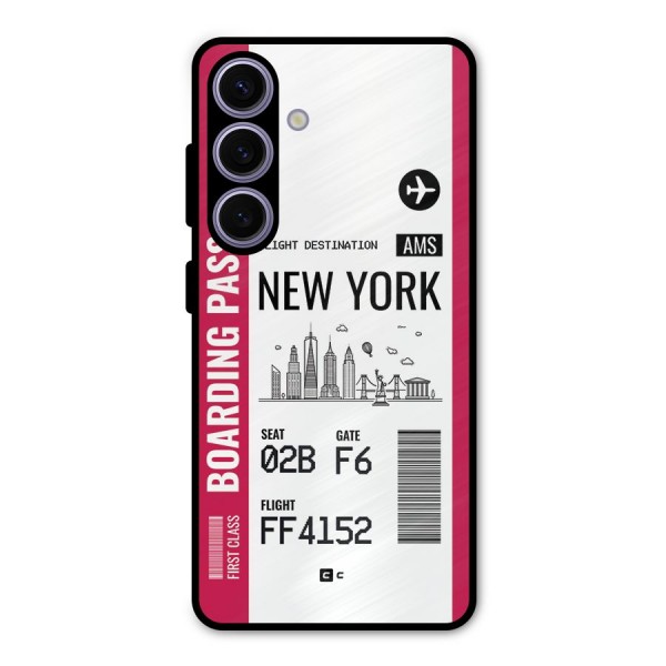 New York Boarding Pass Metal Back Case for Galaxy S24