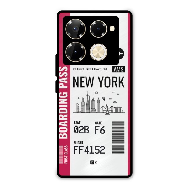 New York Boarding Pass Metal Back Case for Infinix Note 40 Pro