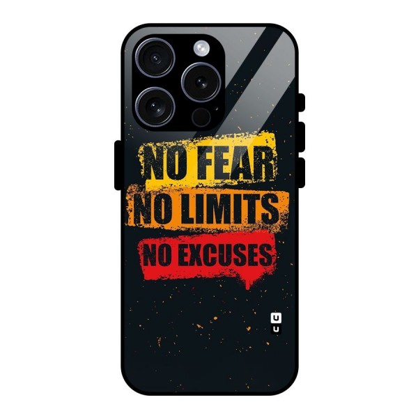 No Fear No Limits Glass Back Case for iPhone 15 Pro