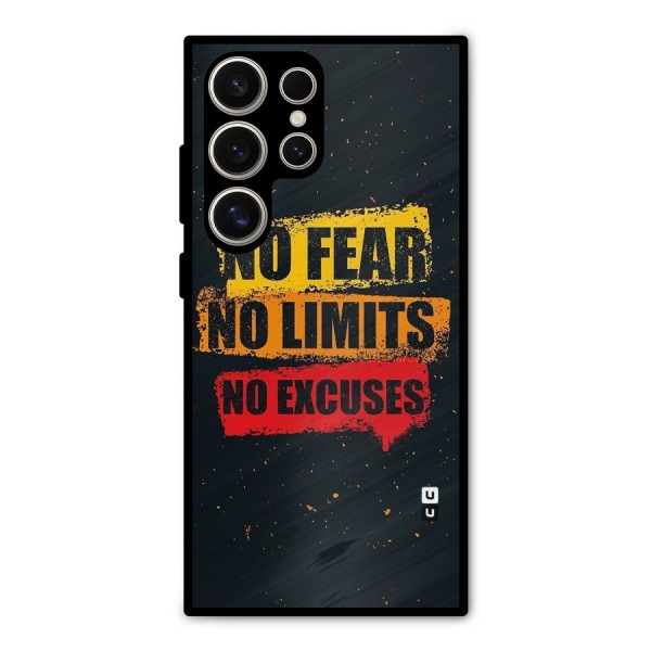 No Fear No Limits Metal Back Case for Galaxy S24 Ultra