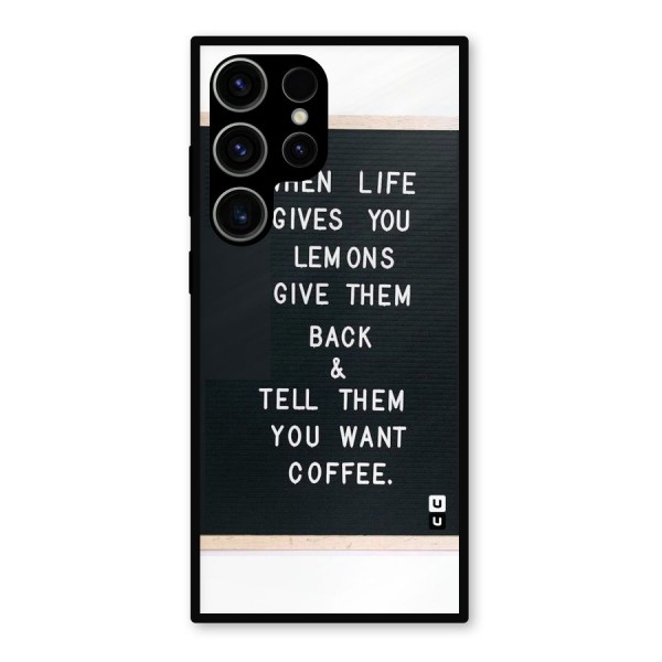 No Lemon Only Coffee Metal Back Case for Galaxy S23 Ultra