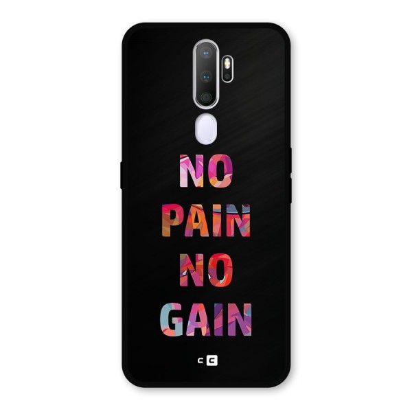 No Pain No Gain Metal Back Case for Oppo A9 (2020)