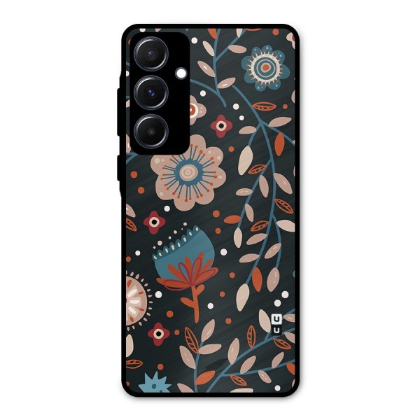 Nordic Arts Flowery Space Metal Back Case for Galaxy A55
