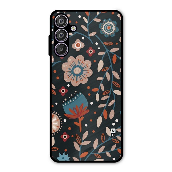 Nordic Arts Flowery Space Metal Back Case for Galaxy F15