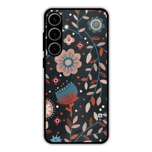 Nordic Arts Flowery Space Metal Back Case for Galaxy S24 Plus