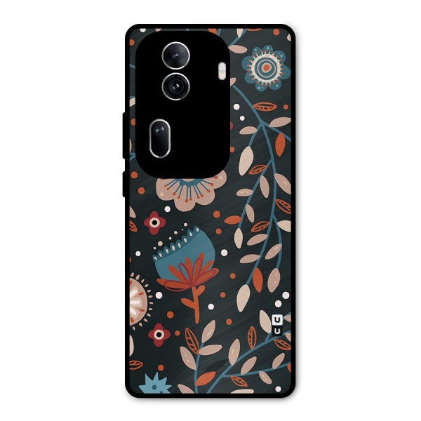 Nordic Arts Flowery Space Metal Back Case for Oppo Reno11 Pro 5G