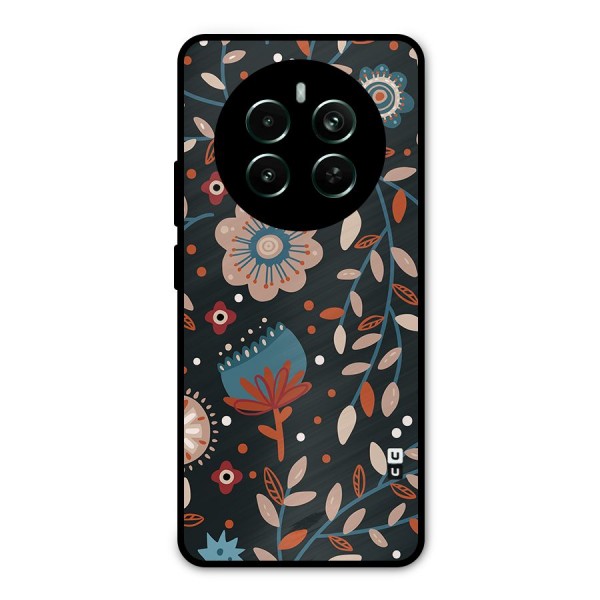 Nordic Arts Flowery Space Metal Back Case for Realme 12 Plus