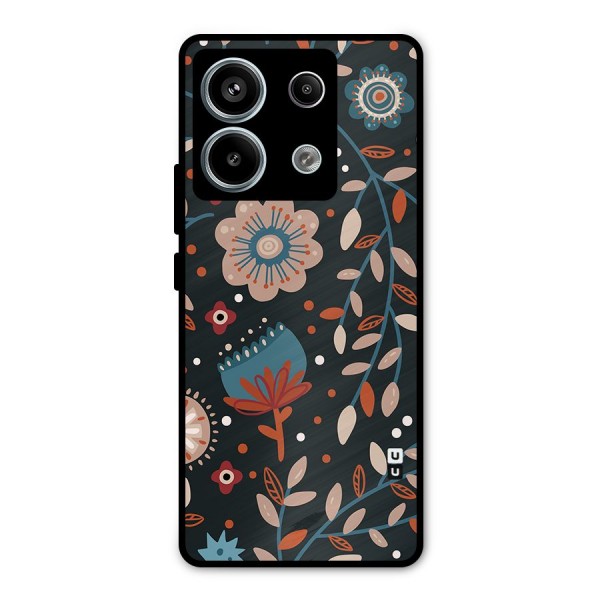 Nordic Arts Flowery Space Metal Back Case for Redmi Note 13 Pro 5G