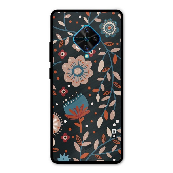 Nordic Arts Flowery Space Metal Back Case for Vivo S1 Pro
