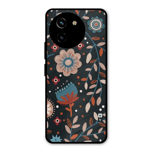 Nordic Arts Flowery Space Metal Back Case for Vivo Y200i