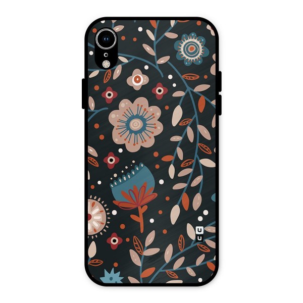 Nordic Arts Flowery Space Metal Back Case for iPhone XR