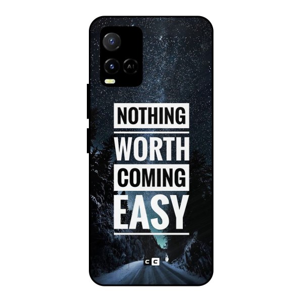 Nothing Worth Easy Metal Back Case for Vivo Y33s
