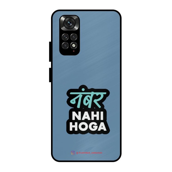 Number Nahi Hoga SteelBlue Metal Back Case for Redmi Note 11 Pro