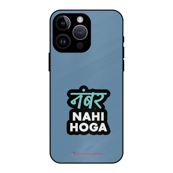 Number Nahi Hoga SteelBlue Metal Back Case for iPhone 14 Pro Max