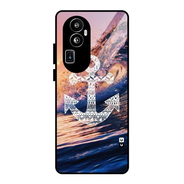 Ocean Anchor Wave Glass Back Case for Oppo Reno10 Pro Plus