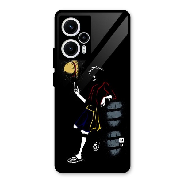 One Piece Luffy Style Glass Back Case for Poco F5