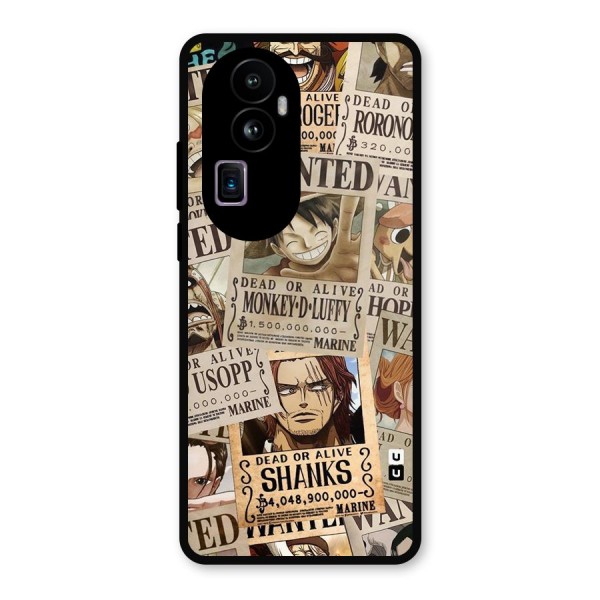 One Piece Most Wanted Metal Back Case for Oppo Reno10 Pro Plus