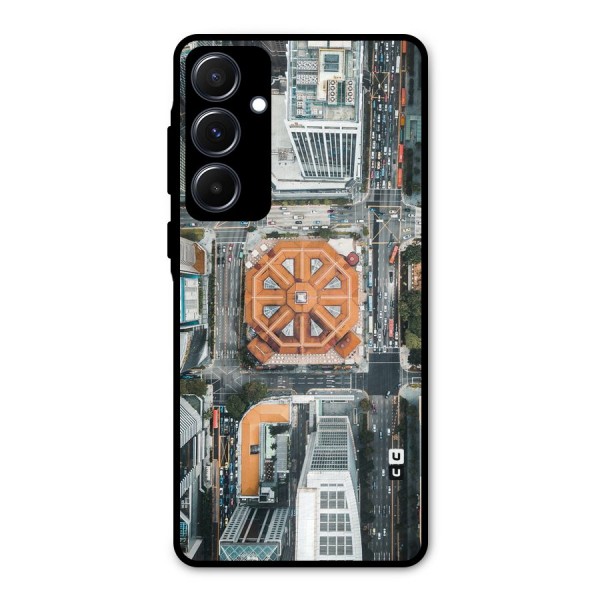 Orange Dome Metal Back Case for Galaxy A55