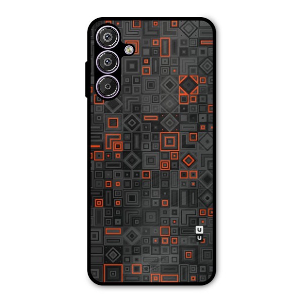 Orange Shapes Abstract Metal Back Case for Galaxy F15