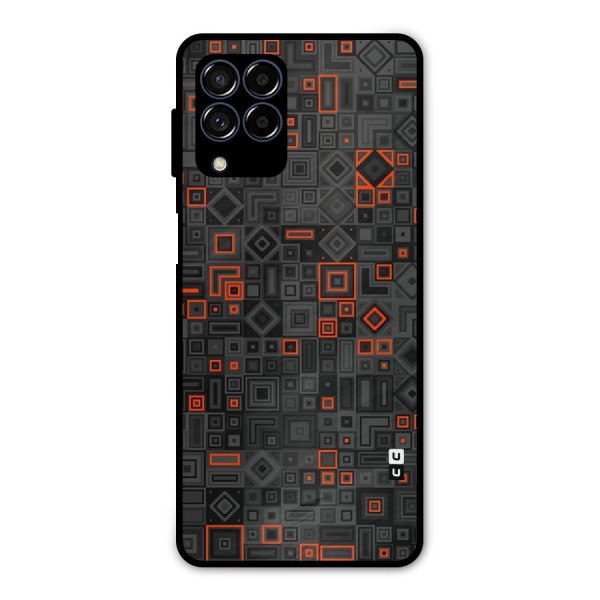 Orange Shapes Abstract Metal Back Case for Galaxy M53 5G