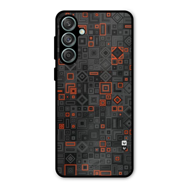 Orange Shapes Abstract Metal Back Case for Galaxy M55 5G
