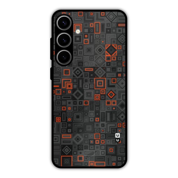 Orange Shapes Abstract Metal Back Case for Galaxy S24 Plus