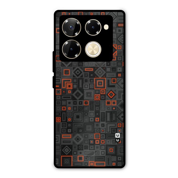 Orange Shapes Abstract Metal Back Case for Infinix Note 40 Pro