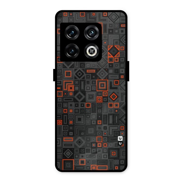Orange Shapes Abstract Metal Back Case for OnePlus 10 Pro 5G