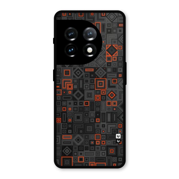 Orange Shapes Abstract Metal Back Case for OnePlus 11
