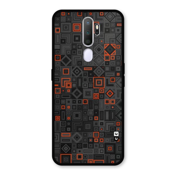 Orange Shapes Abstract Metal Back Case for Oppo A9 (2020)