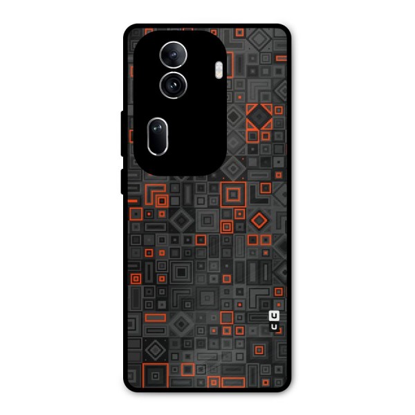 Orange Shapes Abstract Metal Back Case for Oppo Reno11 Pro 5G