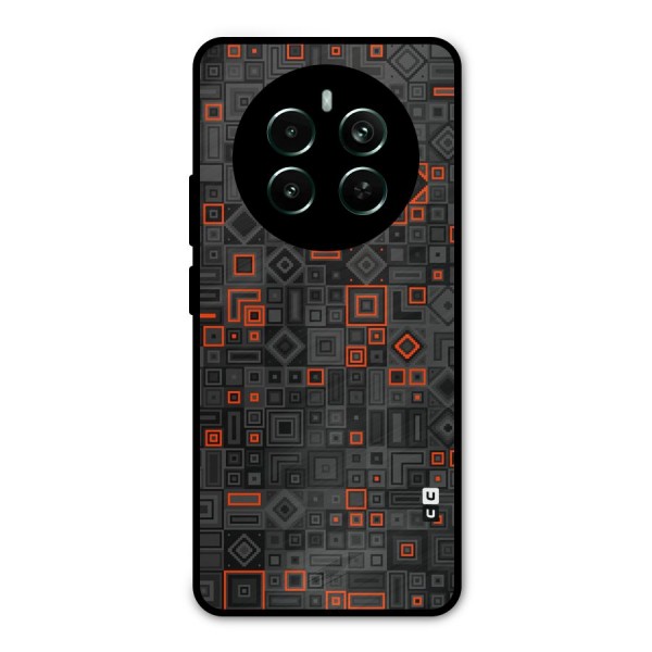 Orange Shapes Abstract Metal Back Case for Realme 12 Plus